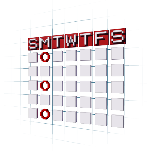 3D voxel art of a calendar.