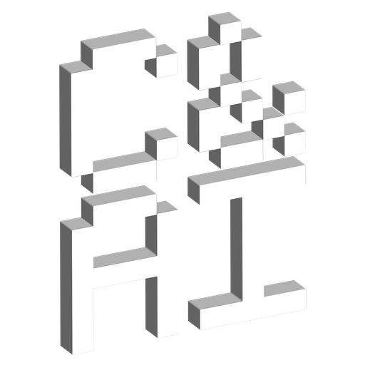 Navbar 3D voxel art logo.